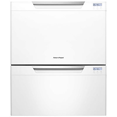 Fisher & Paykel DD60DCHW7 Built-in Double DishDrawer Dishwasher, White Gloss